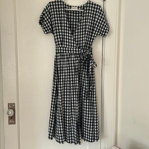 Sezane Gingham Wrap Dress